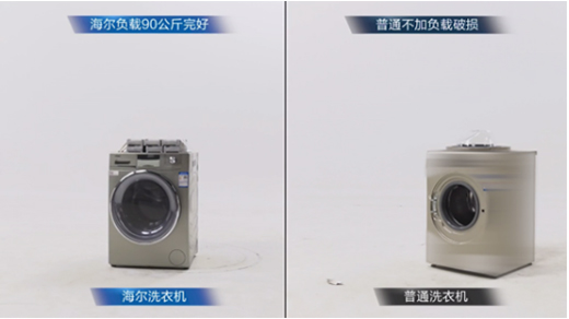 海爾洗衣機反向推門360°見證質量可靠