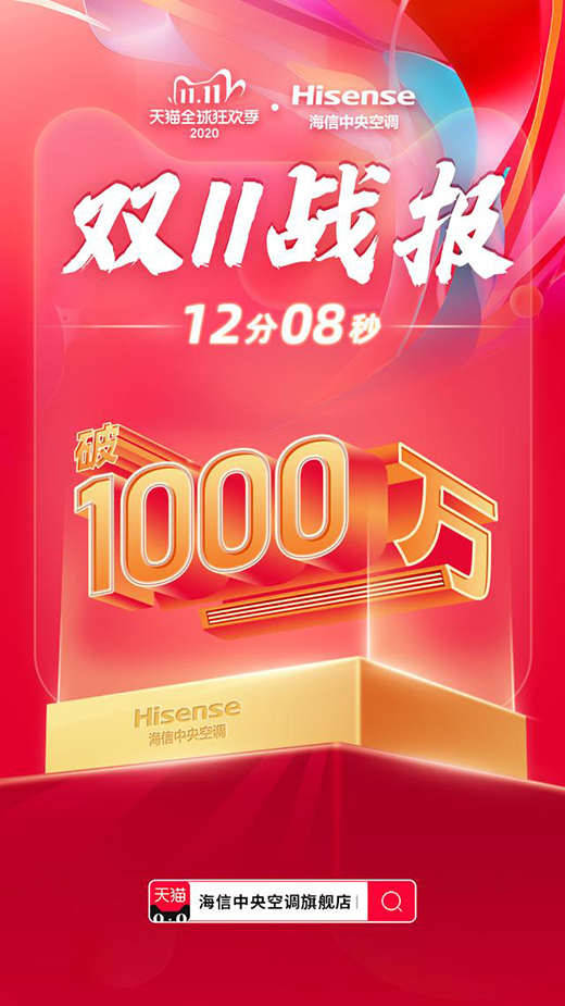 雙十一戰報：海信中央空調位列行業內國產品牌第1