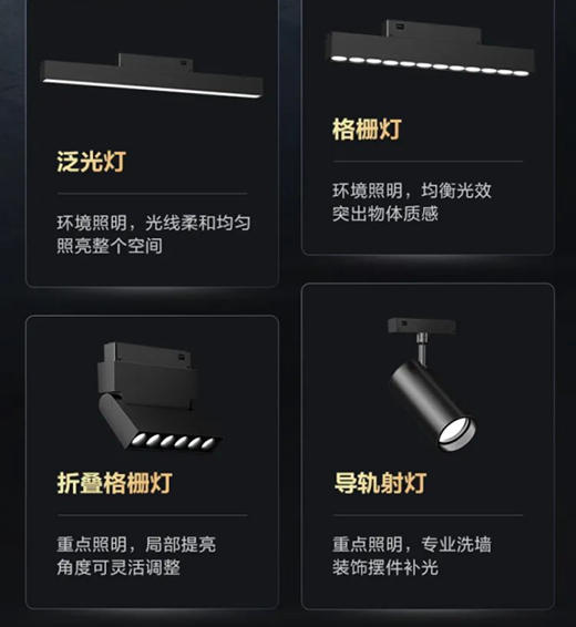 美的全屋智能燈光：磁吸軌道燈隨心安裝，手機一鍵切換光效