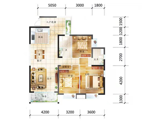120.14m²三房兩廳 | KESHI可詩照明不吊頂全屋燈光設(shè)計(jì)