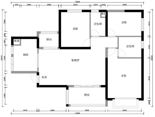119平現代輕奢風四口之家，幾何壁紙給沉靜的空間增加幾分低奢